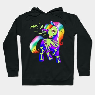 Unicorn Skeleton Halloween Magical Candy Glow Gif Hoodie